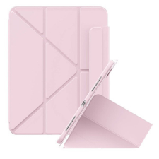  Apple iPad 10.9 (2022), mappa tok, Apple Pencil tartóval, Origami Smart Case, Baseus Minimalist, rózsaszín tablet tok