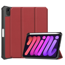  Apple iPad Mini (2021) (8.3), mappa tok, Apple Pencil tartóval, Smart Case, Wooze New Style Trifold Case, bordó (110774) tablet tok