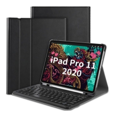 Apple iPad Pro 11 (2020), Bluetooth billentyűzetes mappa tok, fekete tablet tok