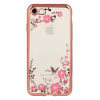 Apple iPhone 11 Pro (5,8") rose gold virág mintás köves szilikon tok