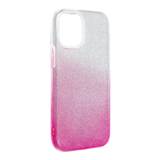 Apple iPhone 12 / 12 Pro (6,1") pink-ezüst csillámos szilikon tok tok és táska