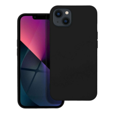 Apple iPhone 13 szilikon tok, hátlaptok, telefon tok, velúr belsővel, matt, fekete, Silicon tok és táska