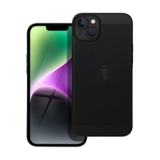 Apple iPhone 14 Plus, Műanyag hátlap védőtok, légáteresztő, lyukacsos minta, Breezy, fekete tok és táska