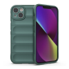  Apple iPhone 14 Plus, Szilikon tok, közepesen ütésálló, 3D minta, sötétzöld