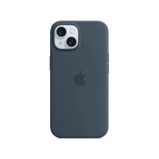 Apple iPhone 15 MagSafe rögzítésű szilikon tok, viharkék (mxpf3zm/a) tok és táska