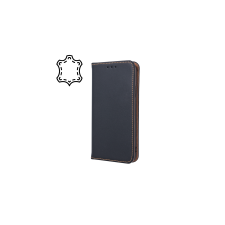 Apple iPhone 15, Oldalra nyíló flip tok, Smart (valódi bőr), fekete tok és táska