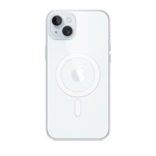 Apple iPhone 15 Plus, Szilikon tok, Magsafe kompatibilis, átlátszó, gyári tok és táska