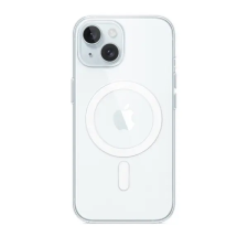 Apple iPhone 15 szilikon telefonvédő (magsafe rögzítésű, mágneses) átlátszó tok és táska