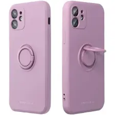  Apple iPhone 16 Plus, Szilikon tok, stand, telefontartó gyűrű, Roar Amber, lila tok és táska