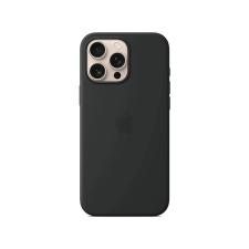 Apple iPhone 16 Pro Max MagSafe-rögzítésű szilikontok, fekete (MYYT3ZM/A) tok és táska