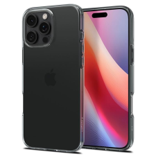  Apple iPhone 16 Pro, Szilikon tok, Spigen Crystal Flex, átlátszó/sötétszürke tok és táska