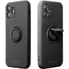  Apple iPhone 16 Pro, Szilikon tok, stand, telefontartó gyűrű, Roar Amber, fekete