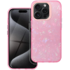  Apple iPhone 16e, Műanyag hátlap védőtok + szilikon keret, kristály minta, Tutti-Frutti Case, rózsaszín