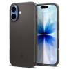  Apple iPhone 17, Műanyag hátlap védőtok + szilikon keret, ultravékony, Magsafe töltővel kompatibilis, Spigen Thin Fit Mag, sötétszürke