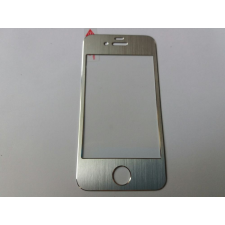 Apple iPhone 4 4G 4S ezüst színű 0,3mm előlapi üvegfólia mobiltelefon kellék