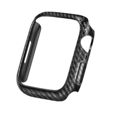 Apple Műanyag keret (BUMPER, ütésállóság, karbon minta) FEKETE Apple Watch Series 7 45mm okosóra kellék