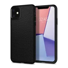 Apple Spigen Liquid Air Apple iPhone 11 Matte Black tok, fekete tok és táska