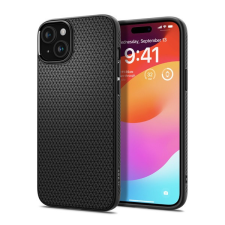 Apple Spigen Liquid Air Apple iPhone 15 tok, Matt fekete tok és táska