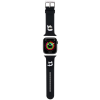  Apple Watch 4-6, SE, SE (2022) (38 / 40 mm) / Watch 7-9 (41 mm), szilikon pótszíj, állítható, napszemüveges lány és cica minta, Karl Lagerfeld 3D Choupette Head, fekete