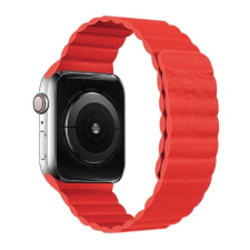  Apple Watch mágneses bőr szíj 38mm/40mm piros okosóra kellék