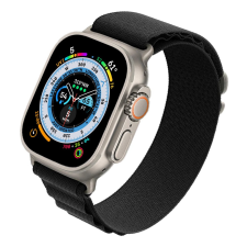  Apple Watch | Strapabíró, fekete, textil szíj | 42, 44, 45, 49mm | Alpine kollekció okosóra kellék