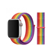 Apple Watch szíj 38/ 40/ 41 mm, Sportpánt tépőzáras -Szivárvány okosóra kellék
