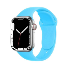 Apple Watch Szilikon Szíj - Világoskék, 42/44/45/49 mm, S/M okosóra kellék