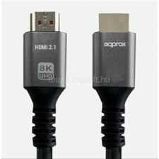 Approx Kábel - HDMI 2.1 kábel apa/apa 2m (UHD 8K, 4K, FHD, aranyozott, HDR10, HDCP 2.2, Dolby TrueHD, ARC) (APPC63) kábel és adapter