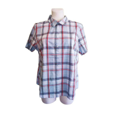  Aproductz kék kockás rövid ujjú női blúz (méret: 44/L) blúz