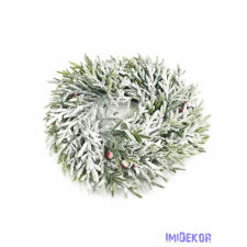  Aprólevelű műfenyő koszorú bogyóval 35cm - Havas műfenyő