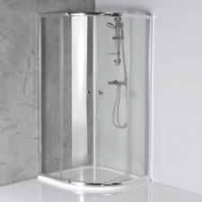 Aqualine AQUALINE ARLETA íves zuhanykabin, 90x90x185cm, transzparent 4mm üveg (HLS900) kád, zuhanykabin