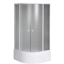 Aqualine ARLEN íves zuhanykabin, 90x90x150cm, fehér profil, matt BRICK üveg (E93 helyett) kád, zuhanykabin