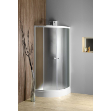 Aqualine ARLEN íves zuhanykabin, 90x90X185cm, fehér, BRICK üveg (YR900 helyett) kád, zuhanykabin