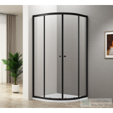 Aqualine ARLETA BLACK íves zuhanykabin, 900x900mm, matt fekete profil/transzparent üveg (BLS900) kád, zuhanykabin
