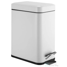 Aqualine SIMPLE LINE szögletes szemetes, 5l, matt fehér (GAQ005W) fürdőszoba kiegészítő