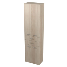  Aqualine ZOJA/KERAMIA FRESH állószekrény fiókkal, platina tölgy 50x184x29cm (51296) fürdőszoba bútor