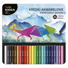 Aquarell színes ceruzakészlet, 24 db-os, fémdobozos, hatszög test, Kidea akvarell