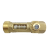 AQUASYS Átfolyásmérő áramlásmérő sárgaréz 2-8 l/p 1/2" B 3/4"K állítható szabályozható átfolyás mennyiség mérő