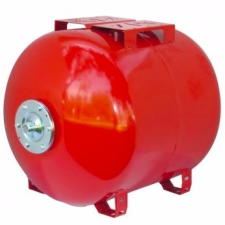 AQUASYSTEM Fűtési rendszer horizontális fekvő tágulási tartály 60 liter, EPDM gumi membránnal piros színben hűtés, fűtés szerelvény