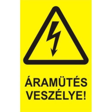  Áramütés veszélye! - műanyag, 150*100 információs tábla, állvány
