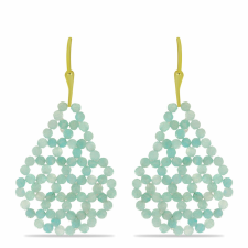  Arannyal Bevont Ezüst Fülbevaló Amazonittal, Y58722 fülbevaló