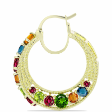  Arannyal Bevont Ezüst Fülbevaló Csakra Tourmalinnal, Y59560 fülbevaló