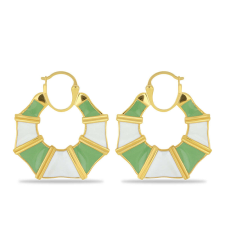  Arannyal Bevont Ezüst Fülbevaló Tűzzománccal, Y52924 fülbevaló