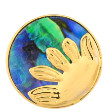  Arannyal Bevont Ezüst Gyűrű Abalone Kagylóval, PCY9442/57 gyűrű
