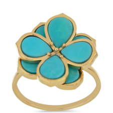  Arannyal Bevont Ezüst Gyűrű Csipkerózsika Türkizzel, Y53374/57 gyűrű
