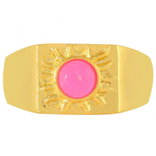  Arannyal Bevont Ezüst Gyűrű Etiópiai Neon Pink Opállal, PCY10022/54 gyűrű