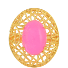 Arannyal Bevont Ezüst Gyűrű Etiópiai Neon Pink Opállal, PCY10025/59 gyűrű