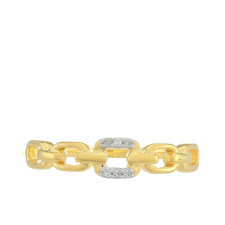  Arannyal Bevont Ezüst Gyűrű Fehér Gyémánttal, PCY10958/57 gyűrű