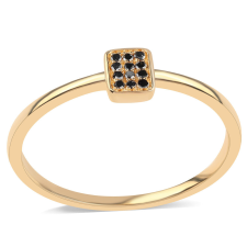  Arannyal Bevont Ezüst Gyűrű Fekete Gyémánttal, ROS773/57 gyűrű