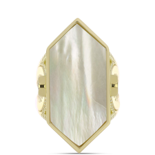  Arannyal Bevont Ezüst Gyűrű Gyöngyházzal, Y62759/57 gyűrű